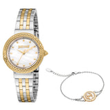 Just Cavalli Two-Tone Mother-of-Pearl Watch & Bracelet Set