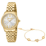 Just Cavalli Ladies Gold Watch and Bracelet Set
