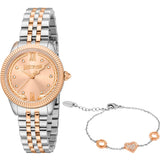 Just Cavalli Lovestruck Valentines Two Tones RG Salmon Watch and Bracelet Set