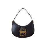 Just Cavalli Women's Black Snake Buckle Shoulder Bag