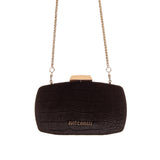Just Cavalli Women's Embossed Velvet Clutch with Chain Strap