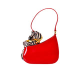 Just Cavalli Women's Leather Shoulder Bag with Zebra Scarf