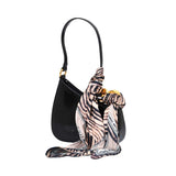 Just Cavalli Women's Leather Shoulder Bag with Zebra Scarf