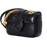Just Cavalli Women's Snake-Buckle Leather Shoulder Bag
