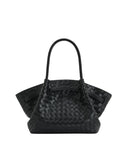JW PEI Women's Hana Black Medium Weave Texture Top Handle Bag