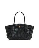 JW PEI Women's Hana Black Medium Weave Texture Top Handle Bag