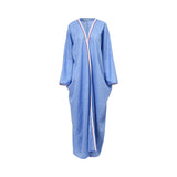 Jijil Women's  Blue & White Striped Loose-Fit Abaya