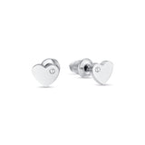 Luca Barra Girl's Steel Earrings with Heart