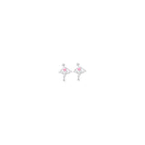 Luca Barra Girl's Steel Earrings with Dancer