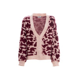 Jijil Women's Animalier Dark Wine Cardigan