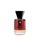 J.U.S Eau de Parfum in a deep burgundy bottle with black cap and gold emblem – Exclusive Online