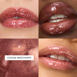 Shimmery, glossy reddish-brown lip gloss.