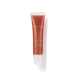 Shimmery coppery-brown lip gloss in a squeezable tube with a white crimped top and clear cap. Gold-toned Lancôme logo.