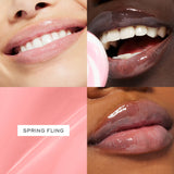 A light pink, glossy lip gloss, shade 'Spring Fling'.
