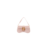 Just Cavalli women's black quilted shoulder bag featuring signature gold-tone snake clasp and elegant shoulder strap – Available at Blue Salon Qatar