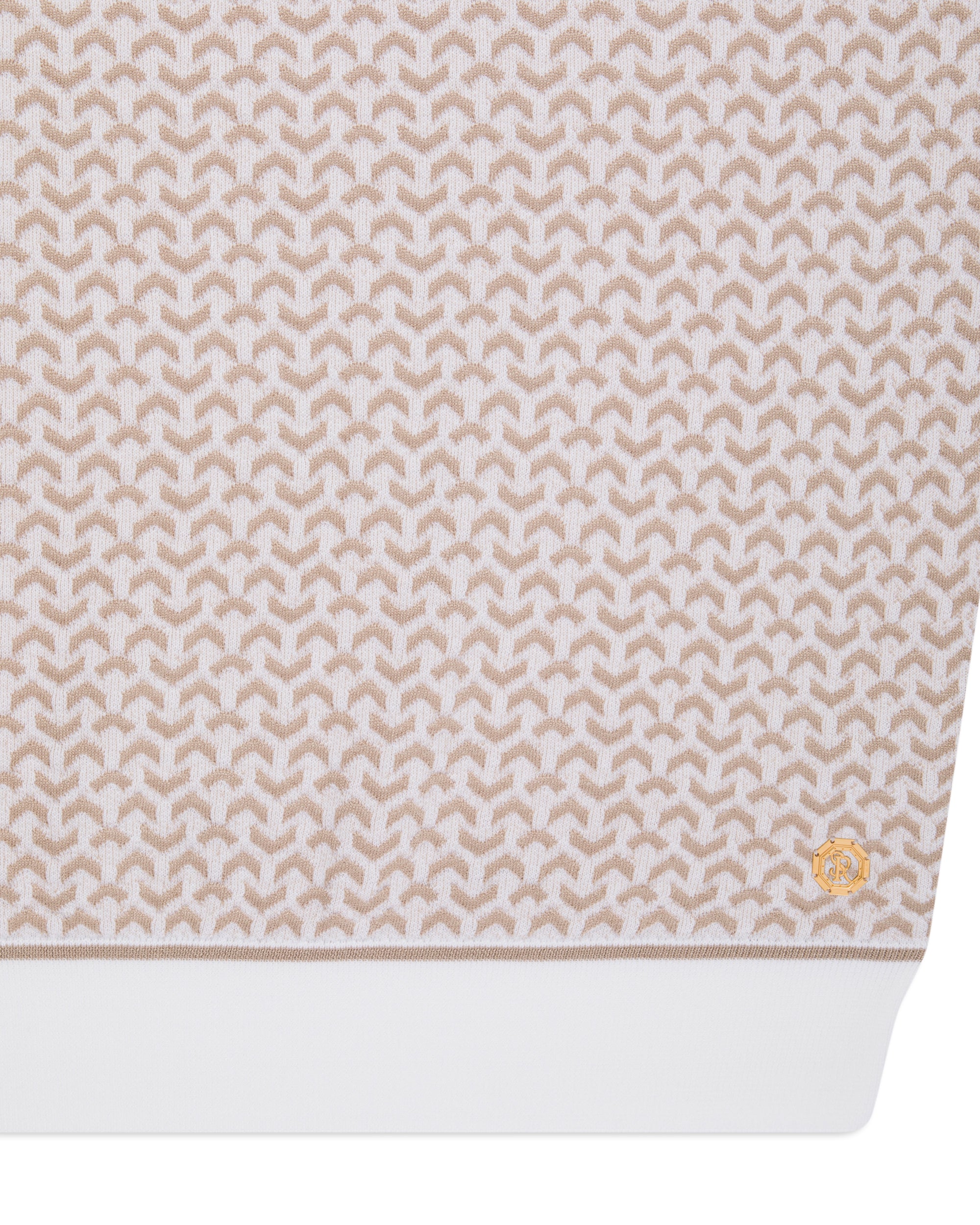 Stefano Ricci men's polo sweater in crisp white.