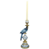 Kersten Candlestick Bird Polyresin Blue