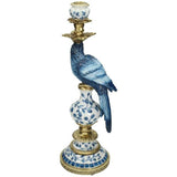 Kersten Candlestick Bird Polyresin Blue