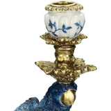Kersten Candlestick Bird Polyresin Blue
