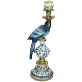 Kersten Candlestick Bird Polyresin Blue