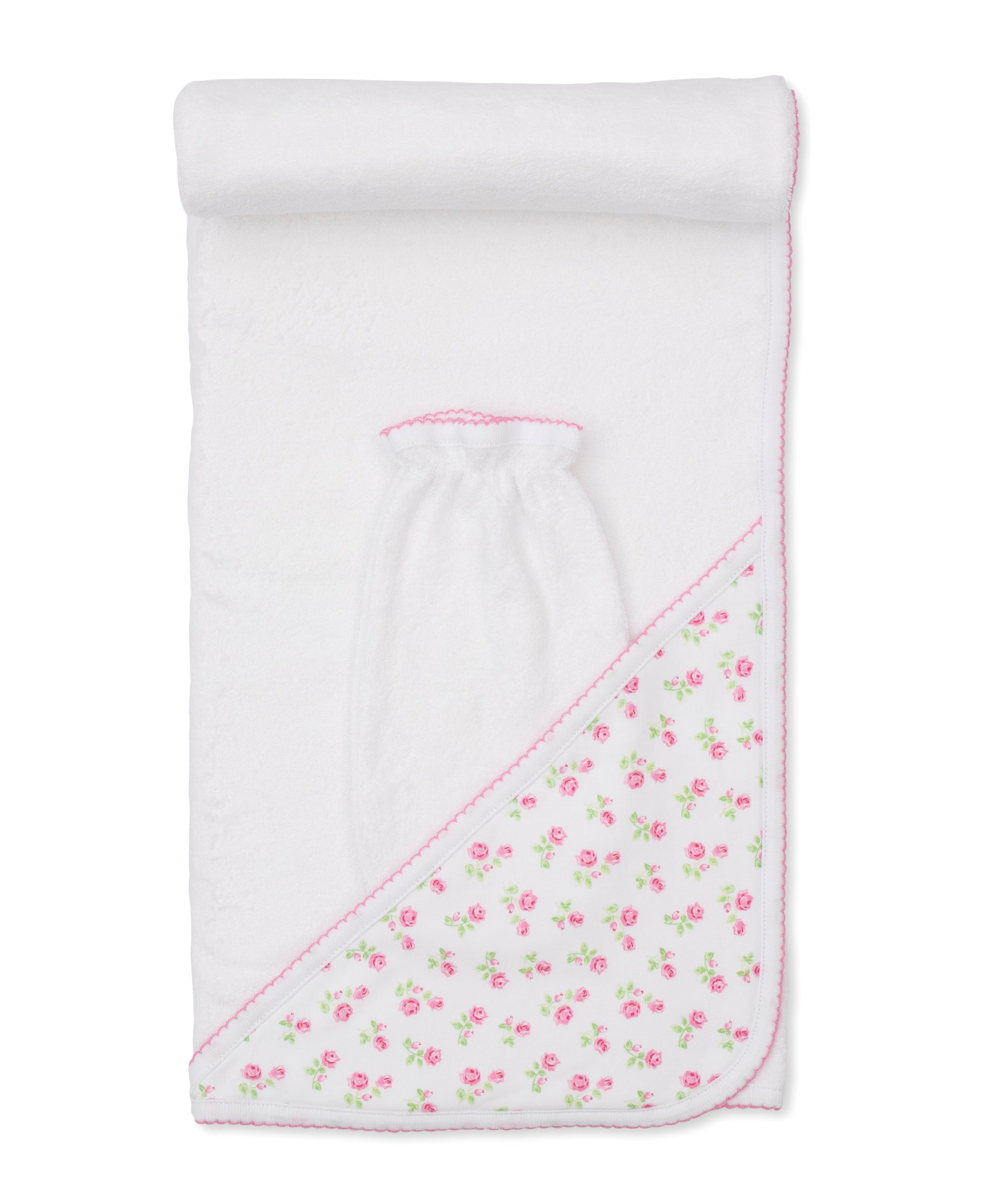 Kissy Kissy Kids New Born Girl's White & Pink Towel | Bath Towel | New Born | New Born Accessories | New Born Girl (0M - 9M) | New Born Girl Accessories | Towel | Towels