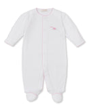 Kissy Kissy Kids New Born Girl's White & Pink Sleepsuit Set