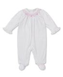 Kissy Kissy Kids New Born Girl's White & Pink Set of Sleepsuit & Bib & Hat