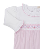 Kissy Kissy Kids New Born Girl's  White & Pink Sleepsuit Set
