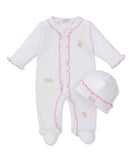 Kissy Kissy Kids New Born Girl's White & Pink Sleepsuit Set