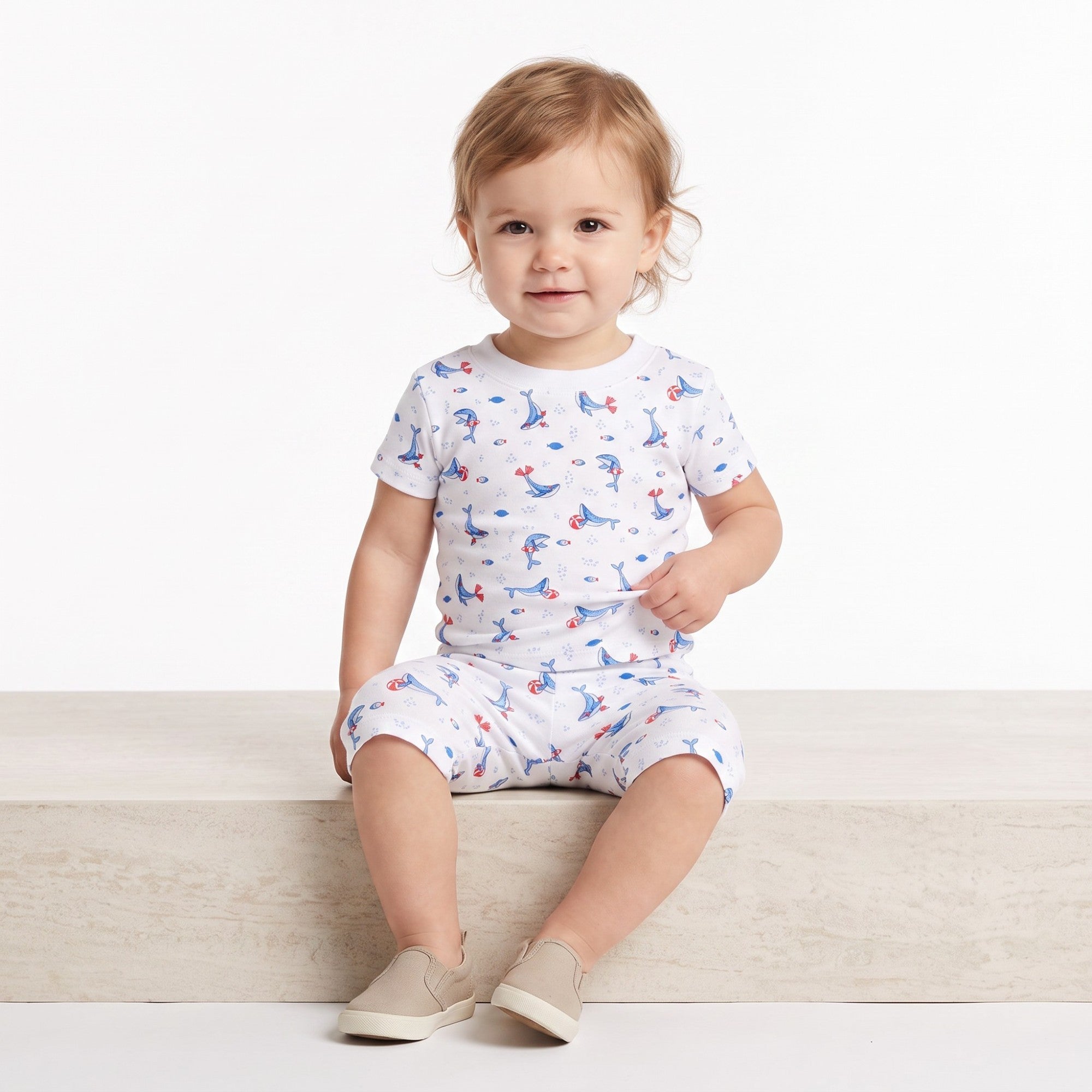 Kissy Kissy Kids Baby Boy's Short-Sleeved Pyjama Set with Playful Print