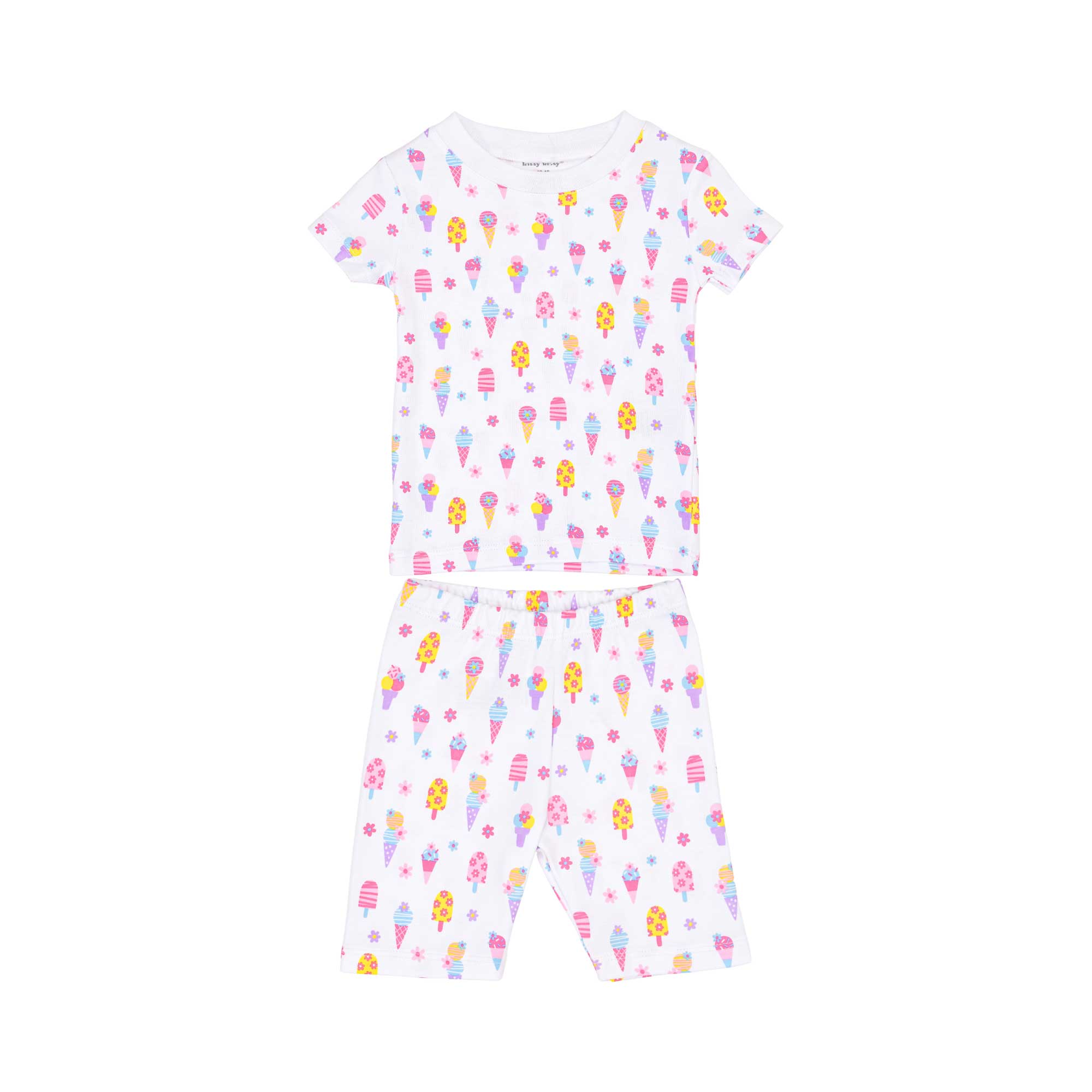 Kissy Kissy Baby Girl's Pyjama Set with Playful Ice Cream and Floral Print