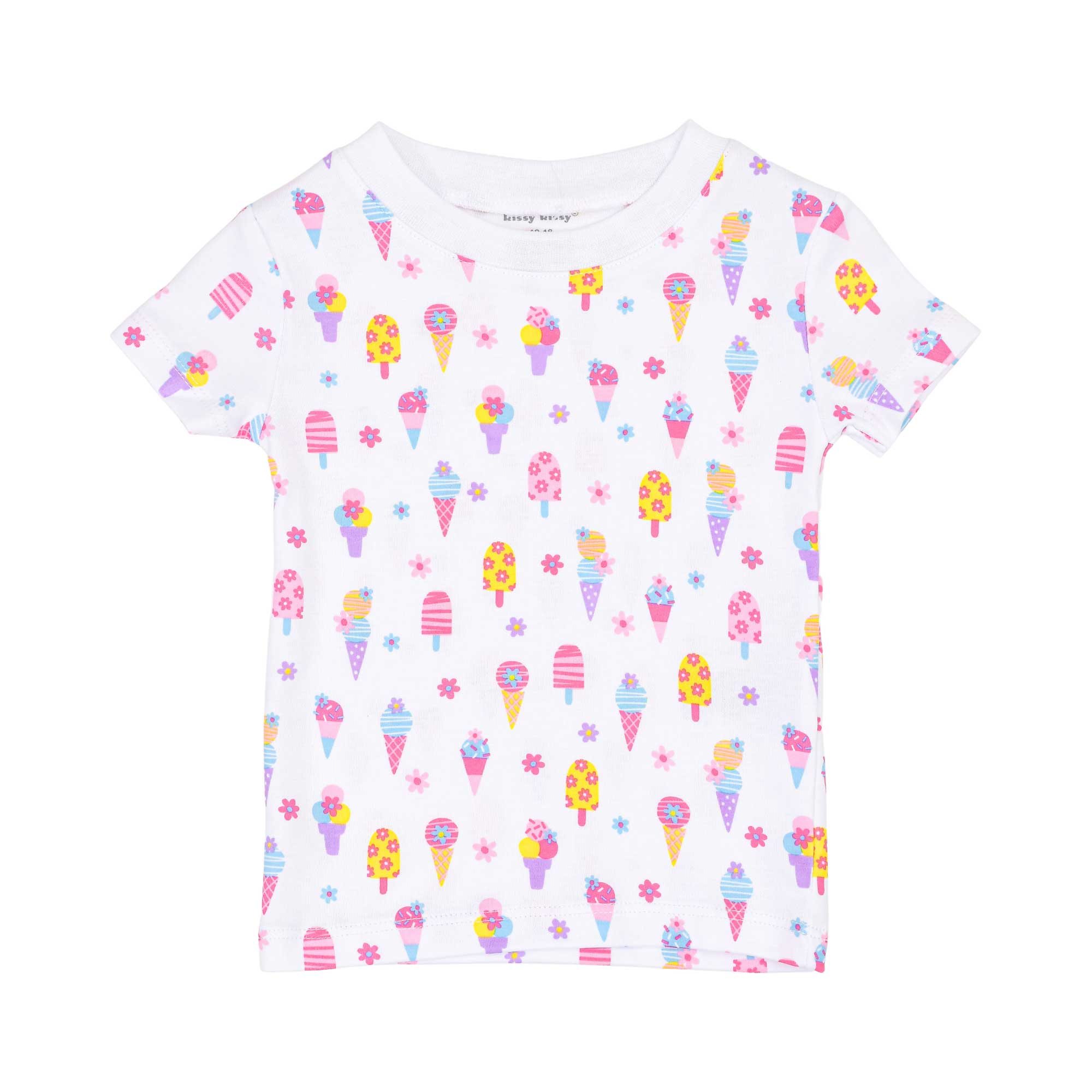 Kissy Kissy Baby Girl's Pyjama Set with Playful Ice Cream and Floral Print