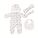 Kissy Kissy New Born Girl's Coordinated Gift Set with Bear Pattern