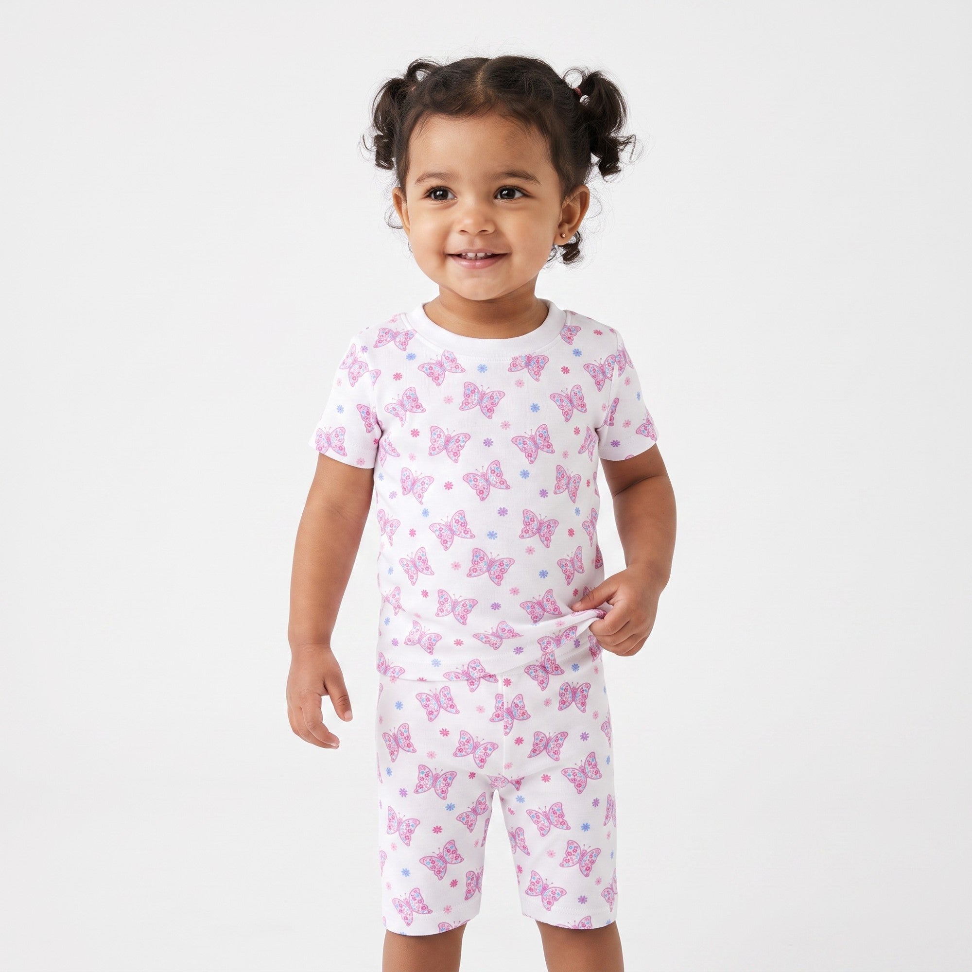 Kissy Kissy Baby Girl's Pyjama Set with Pink Butterfly Pattern