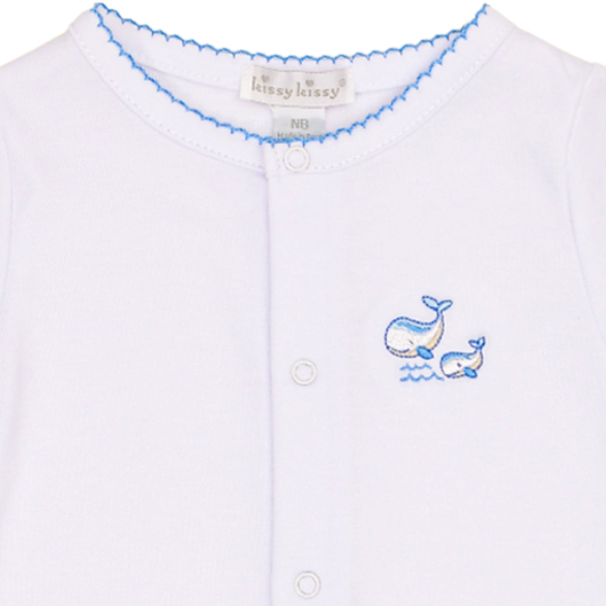 Kissy Kissy New Born Boy's Whale Embroidered Sleepsuit and Hat Set