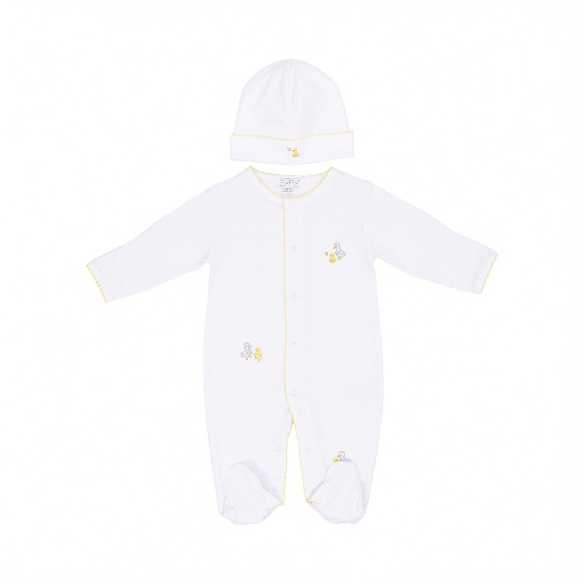 Kissy Kissy New Born's Embroidered Knit Sleepsuit and Hat Set