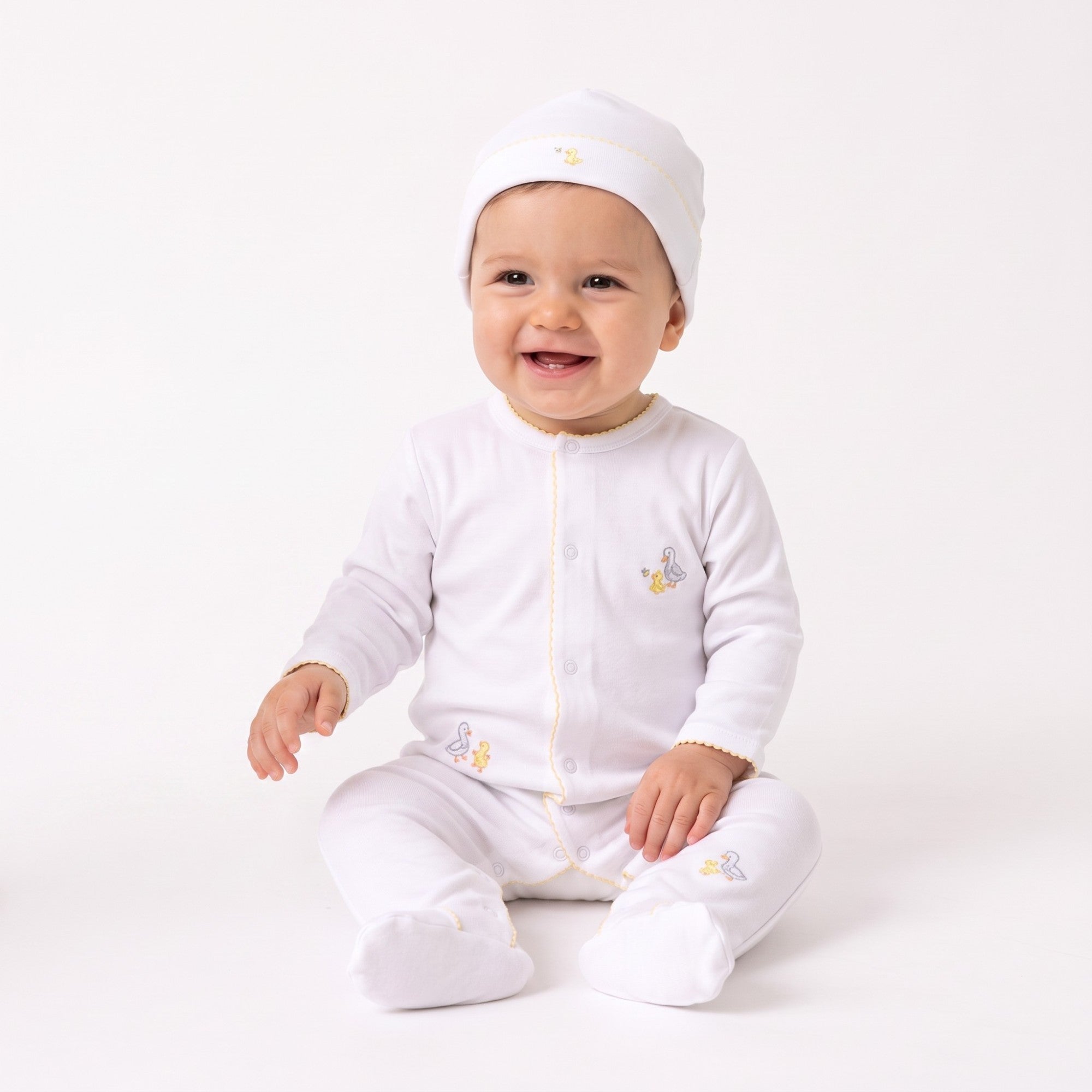 Kissy Kissy New Born's Embroidered Knit Sleepsuit and Hat Set