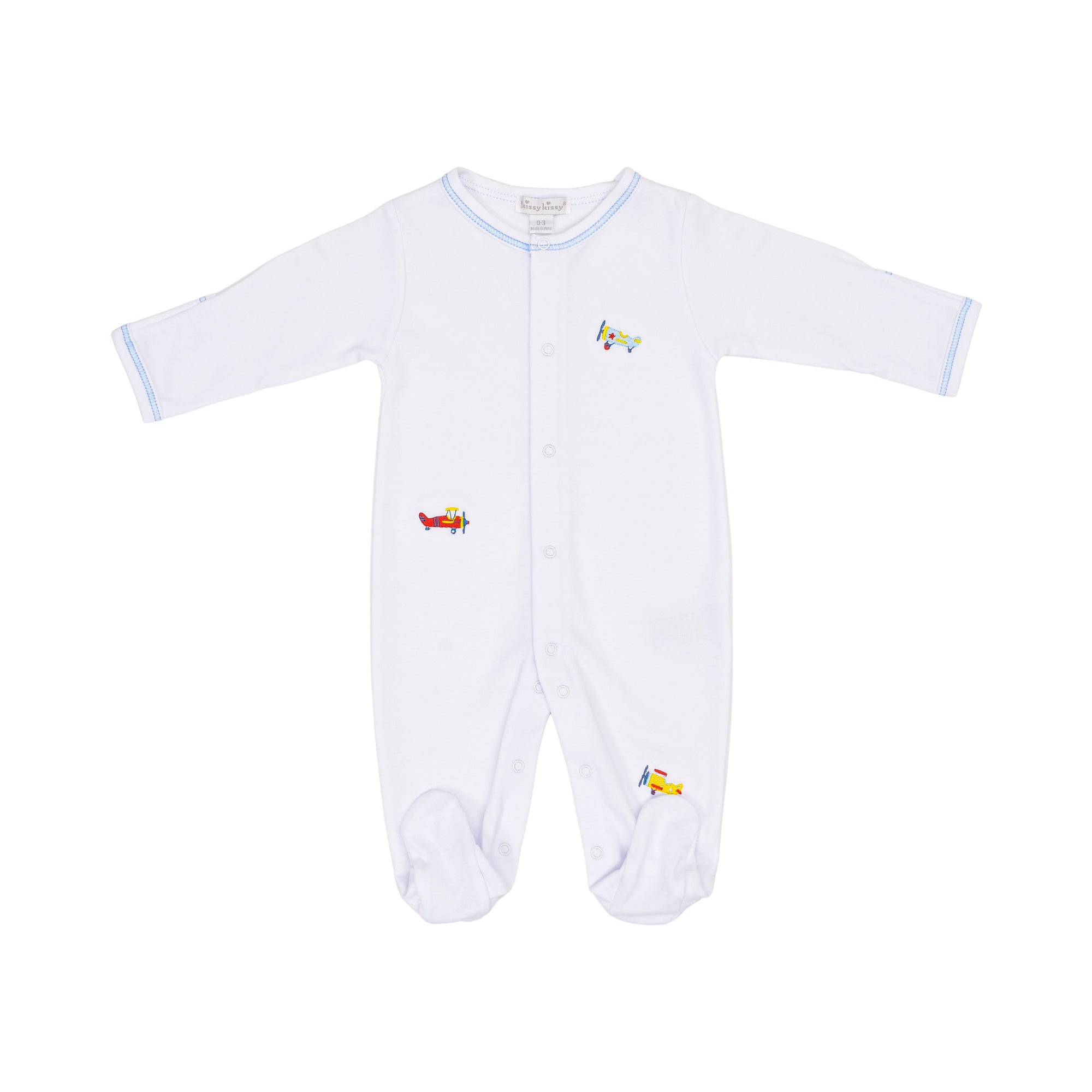 Kissy Kissy New Born Boy's Sleepsuit and Hat Set with Aeroplane Embroidery