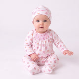 Kissy Kissy New Born Girl's Sleepsuit with Bow and Floral Pattern