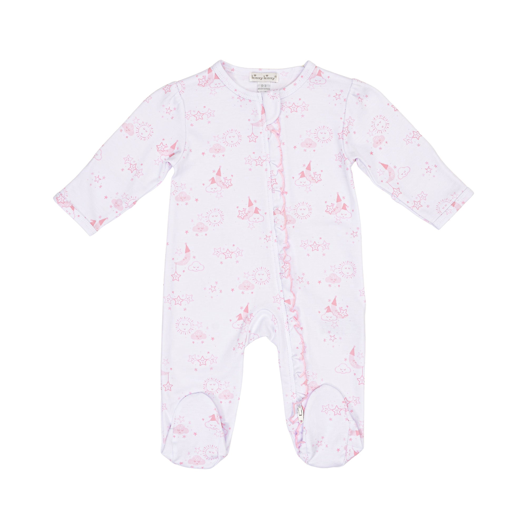 Kissy Kissy New Born Girl's Celestial Pattern Sleepsuit Set with Hat & Bib