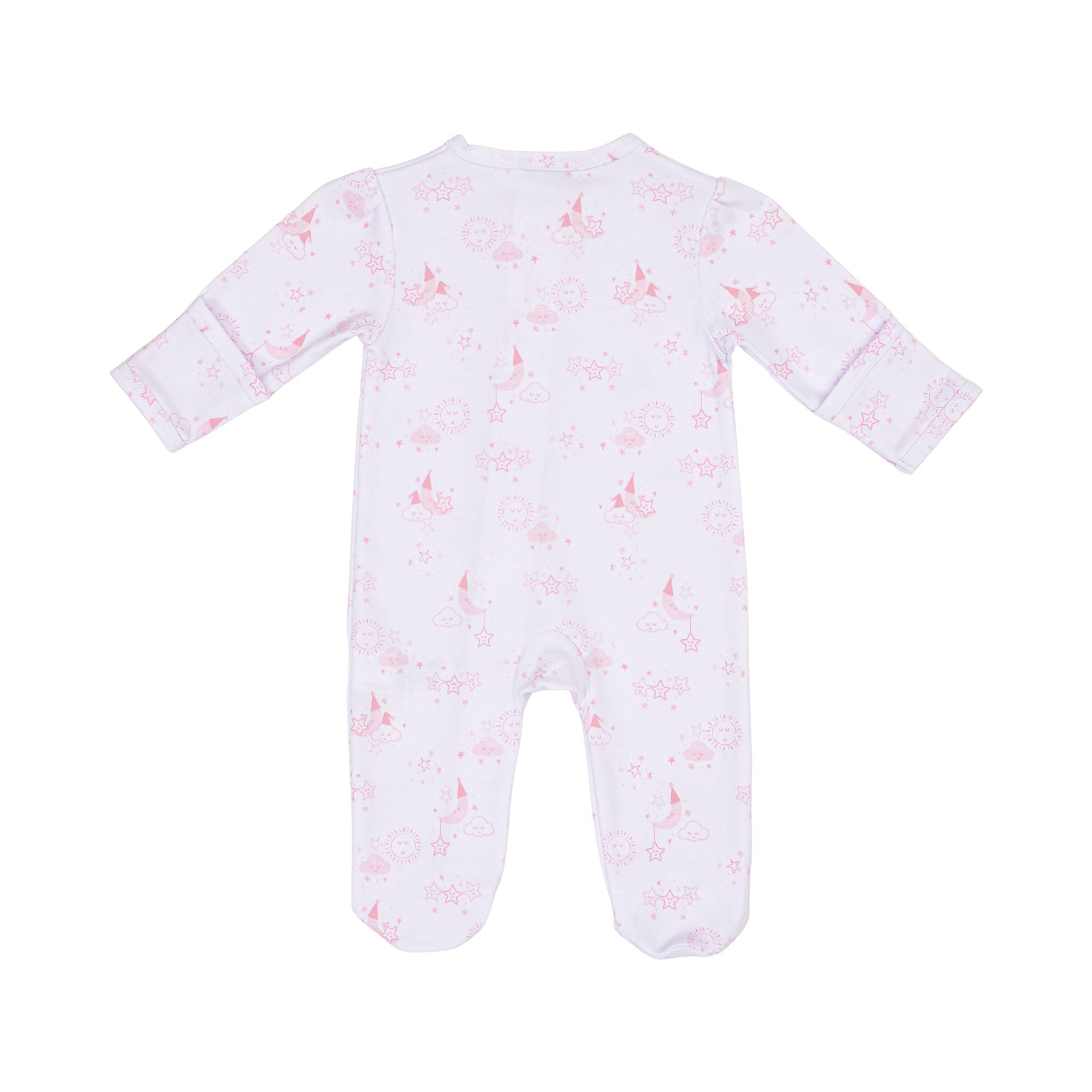 Kissy Kissy New Born Girl's Celestial Pattern Sleepsuit Set with Hat & Bib