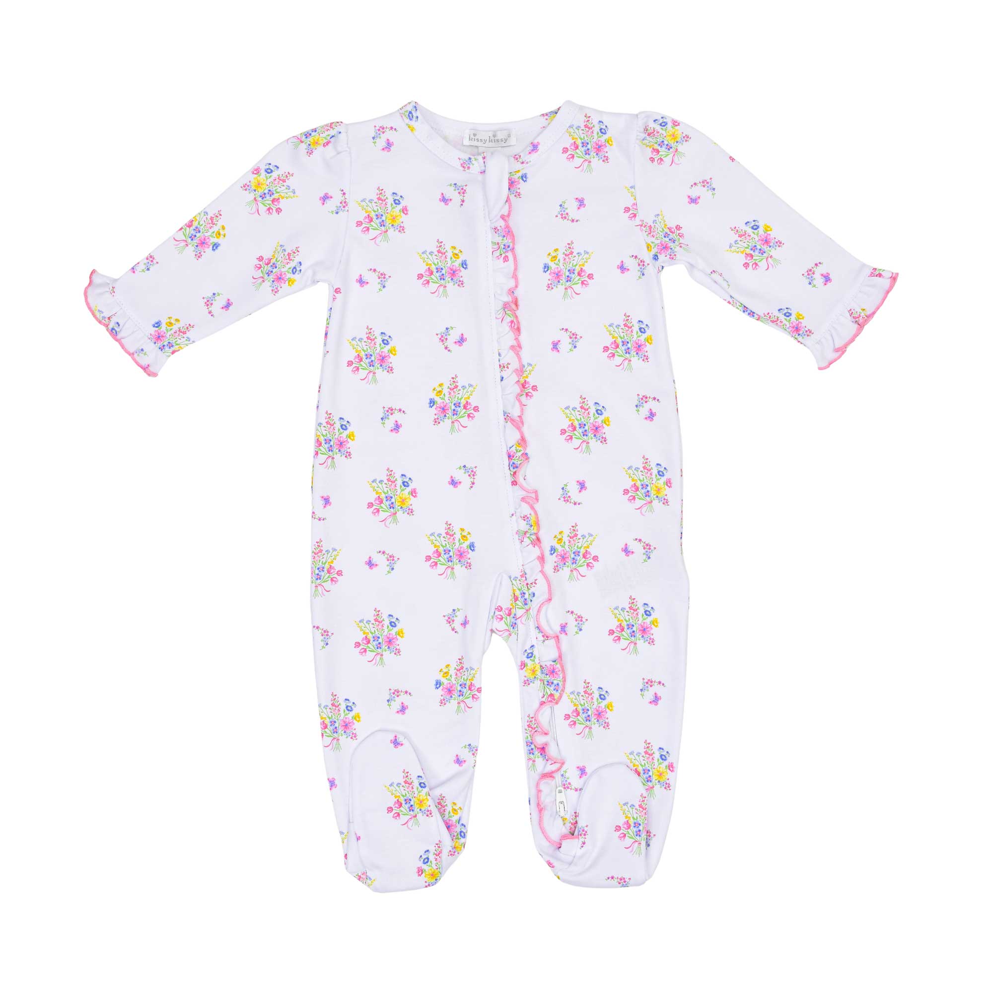 Kissy Kissy New Born Girl's Floral Print Sleepsuit Set with Hat & Bib