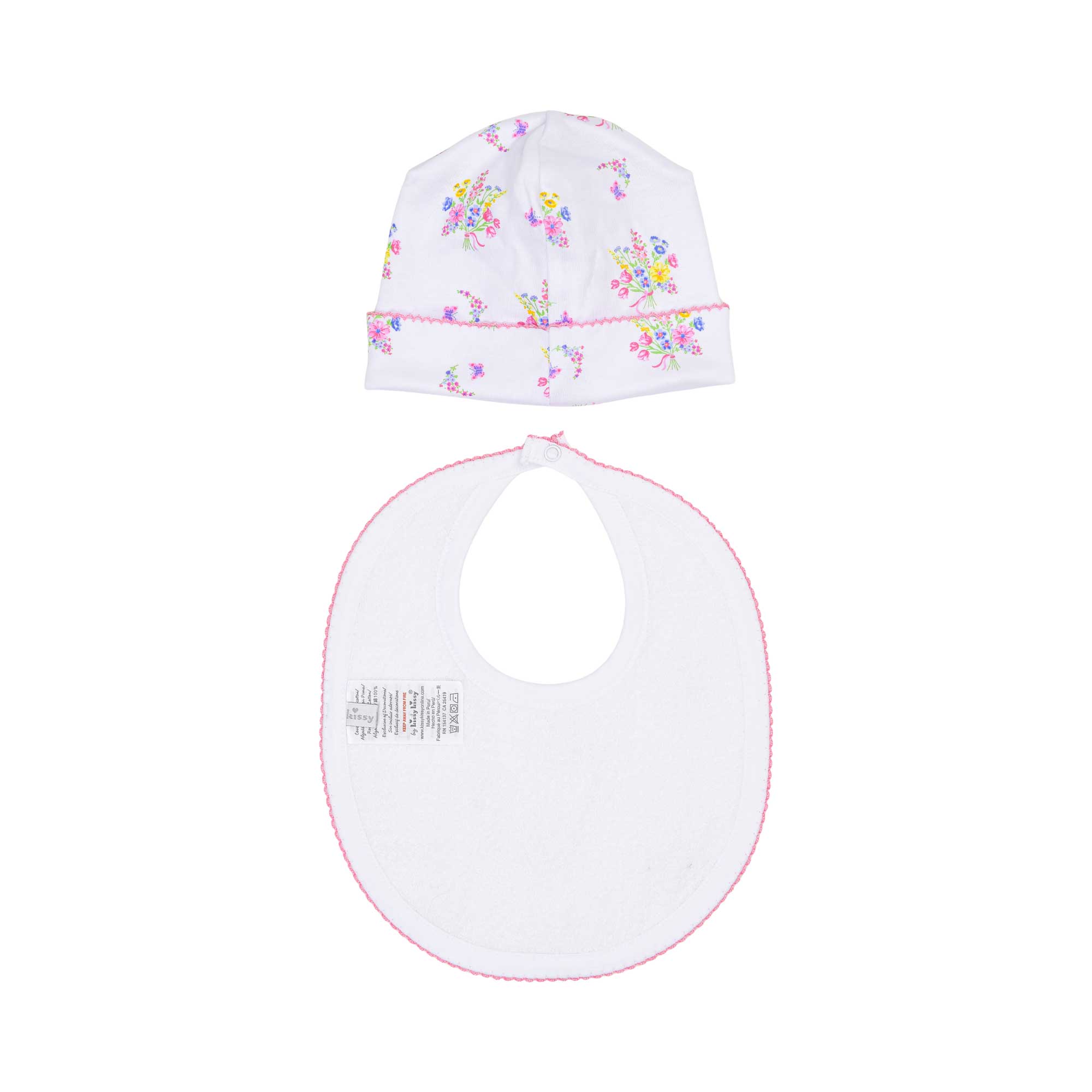 Kissy Kissy New Born Girl's Floral Print Sleepsuit Set with Hat & Bib