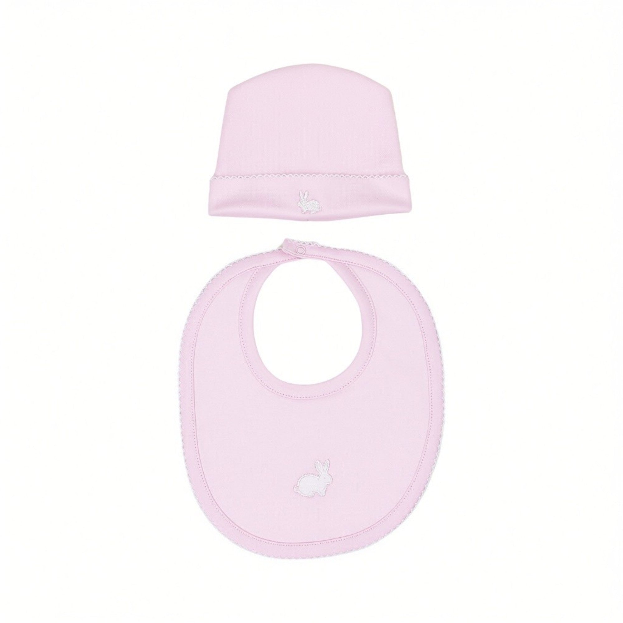 Kissy Kissy New Born Girl's Pink Sleepsuit Set with Hat & Bib
