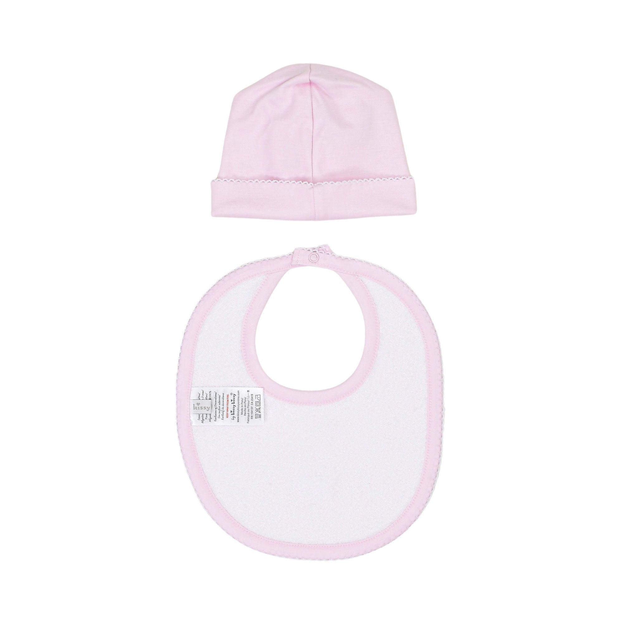 Kissy Kissy New Born Girl's Pink Sleepsuit Set with Hat & Bib