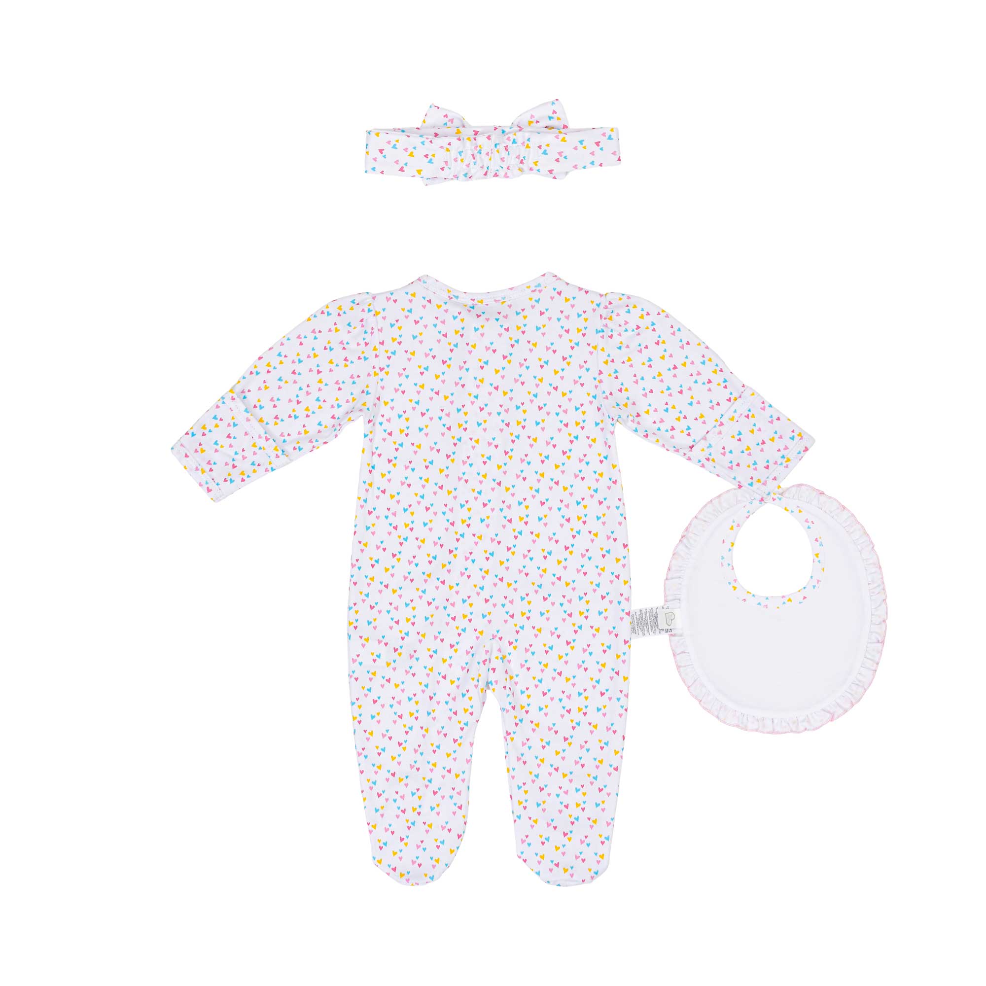 Kissy Kissy New Born Girl's Sleepsuit Set with Headband & Bib