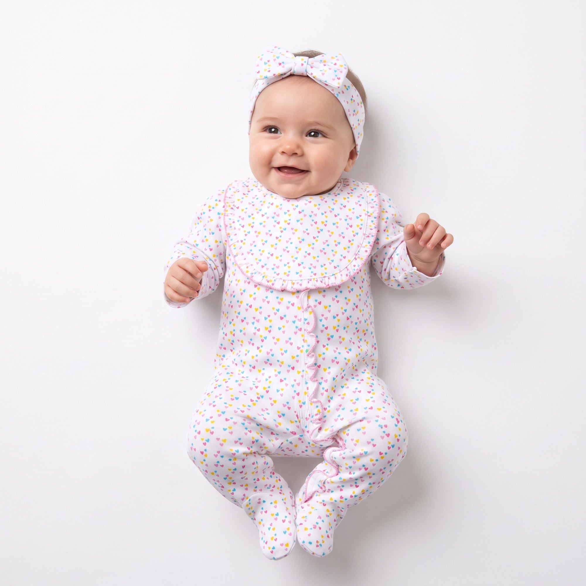 Kissy Kissy New Born Girl's Sleepsuit Set with Headband & Bib