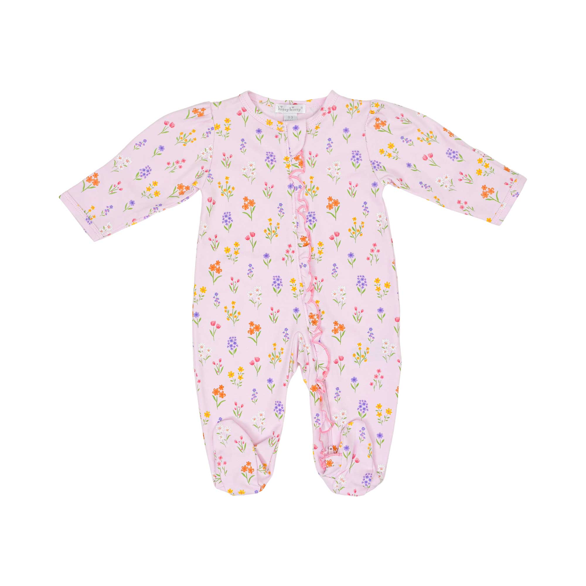 Kissy Kissy New Born Girl's Floral Print Pink Sleepsuit Set with Hat & Bib