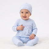 Kissy Kissy Newborn Boy's Light Blue Sleepsuit Set with Hat