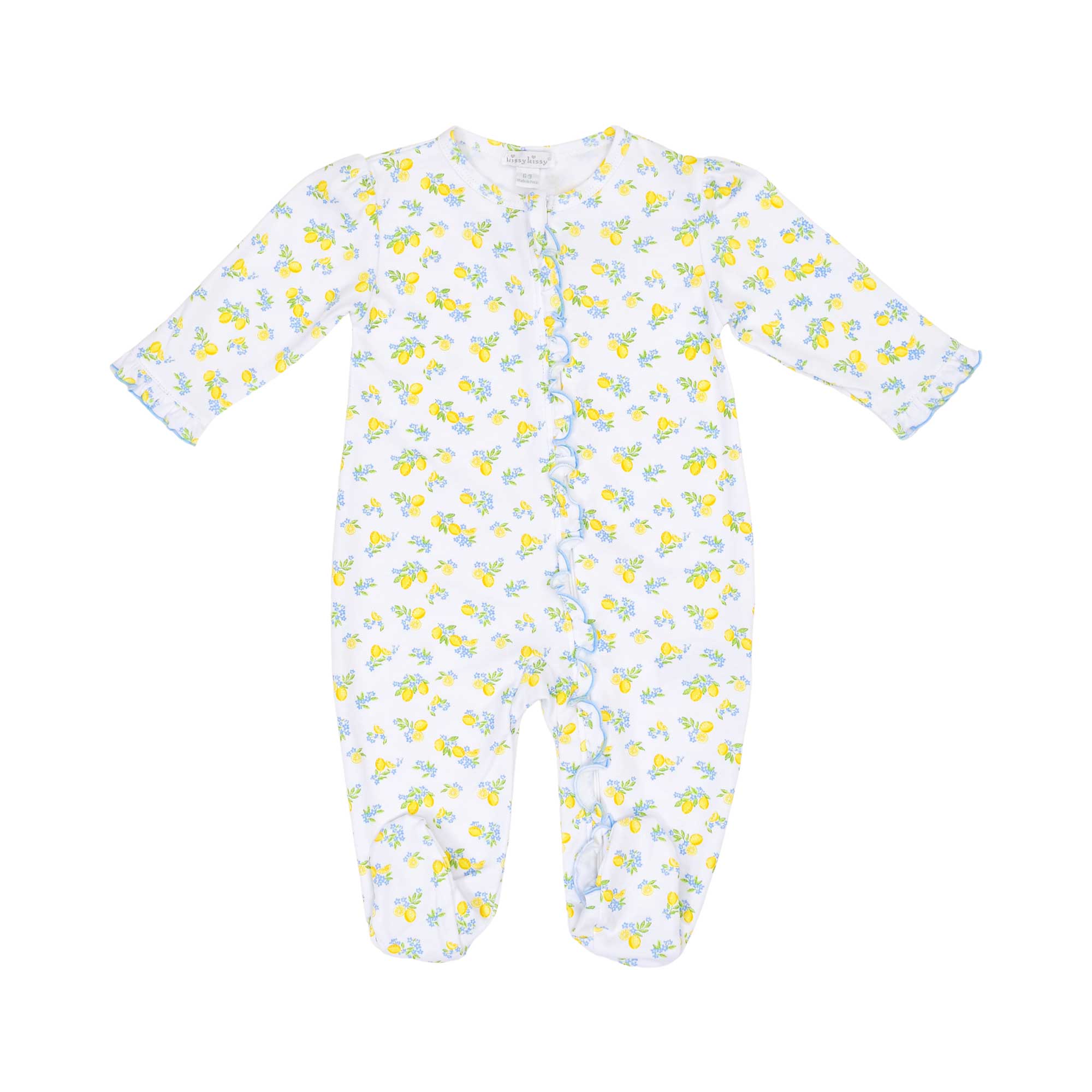 Kissy Kissy New Born Girl's Lemon Printed Sleepsuit with Headband